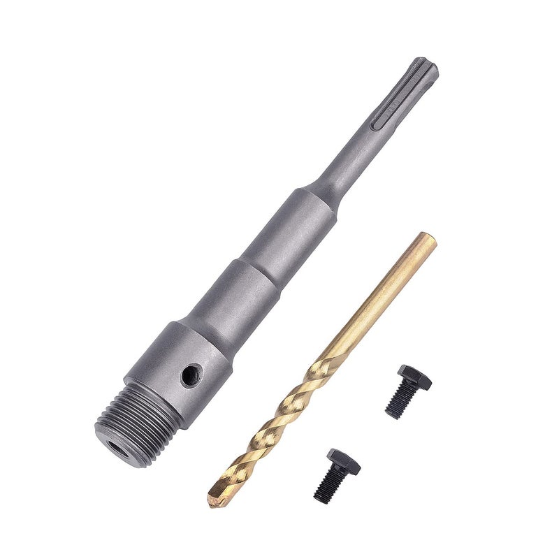 GUICGOC 200mm SDS Plus Shank Connecting Rod with a Pilot Drill Bit and 2 Screws for Concrete Cement Hole Saw (SDS Plus Rod: 200mm) - Image 2